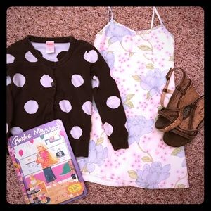 Adorable spring girls dress/cardy and shoes